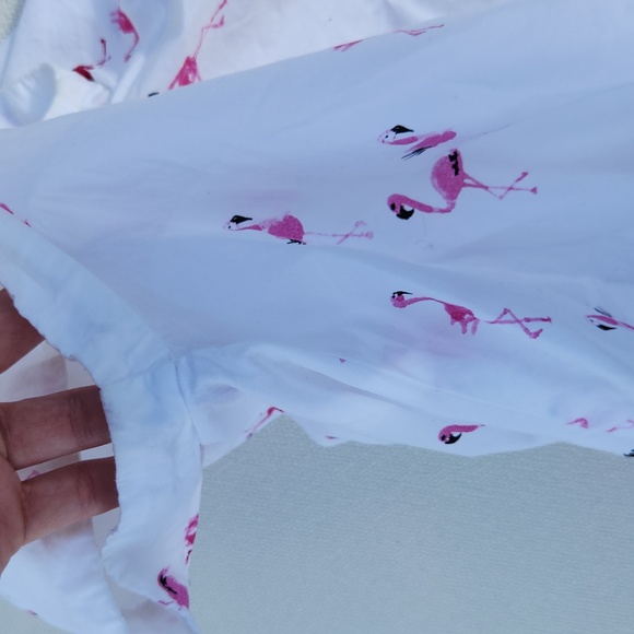 ZARA high low flamingo button down asymmetric size xs - Picture 6 of 7